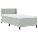 vidaXL Boxrugós ágy fejtámlával Világosszürke 190 x 90 cm Bársony