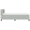 vidaXL Boxrugós ágy fejtámlával Világosszürke 190 x 90 cm Bársony