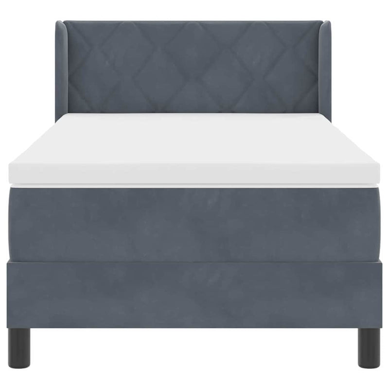 vidaXL Box Spring ágy matraccal fekete 100x200 cm bársonyos matracmal
