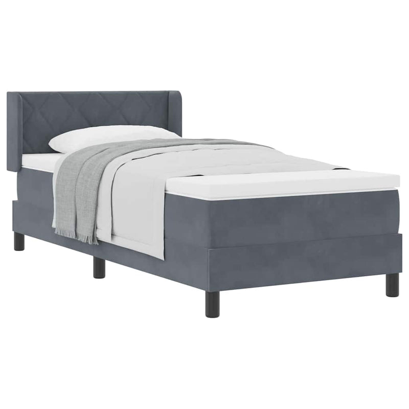 vidaXL Box Spring ágy matraccal fekete 100x200 cm bársonyos matracmal