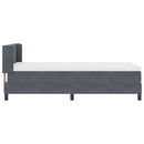 vidaXL Boxrugós ágy fejtámlával Sötétszürke 190 x 90 cm Bársony
