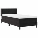 vidaXL Boxrugós ágy fejtámlával Fekete 190 x 90 cm Bársony