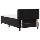 vidaXL Boxrugós ágy fejtámlával Fekete 190 x 90 cm Bársony