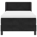 vidaXL Boxrugós ágy fejtámlával Fekete 190 x 90 cm Bársony