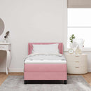 vidaXL Boxrugós ágy fejtámlával Rózsaszín 190 x 90 cm Bársony