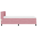 vidaXL Boxrugós ágy fejtámlával Rózsaszín 190 x 90 cm Bársony