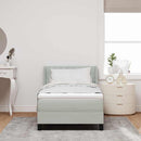 vidaXL Boxrugós ágy fejtámlával Világosszürke 200 x 90 cm Bársony