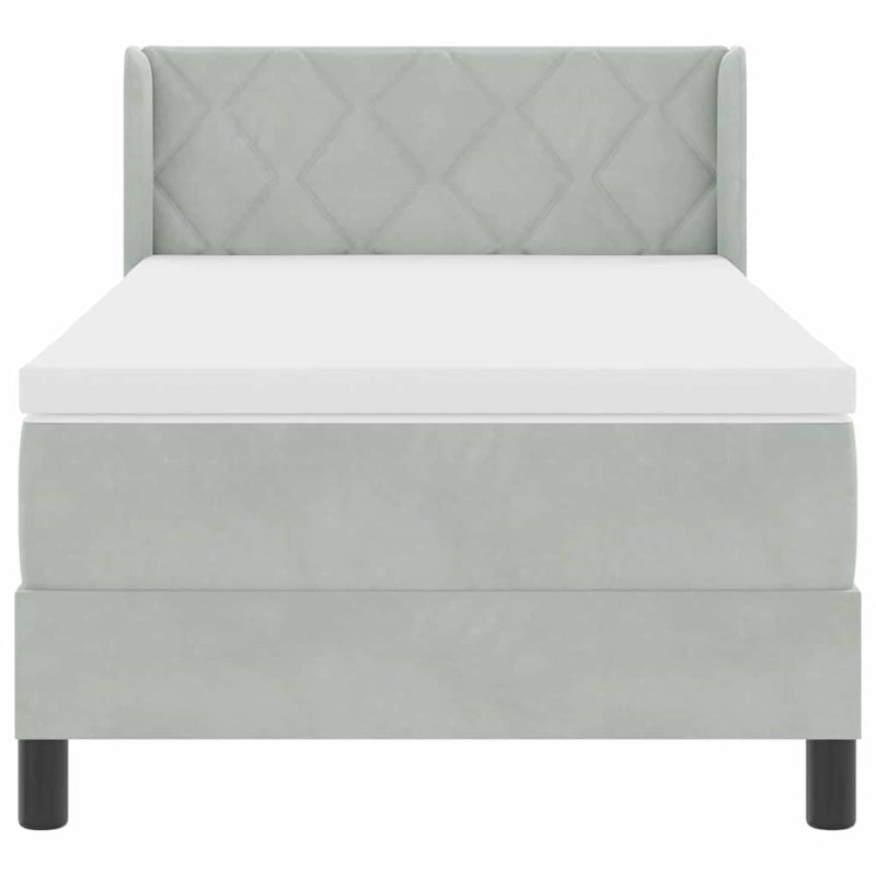 vidaXL Box Spring ágy matraccal fekete 100x200 cm bársonyos matracmal