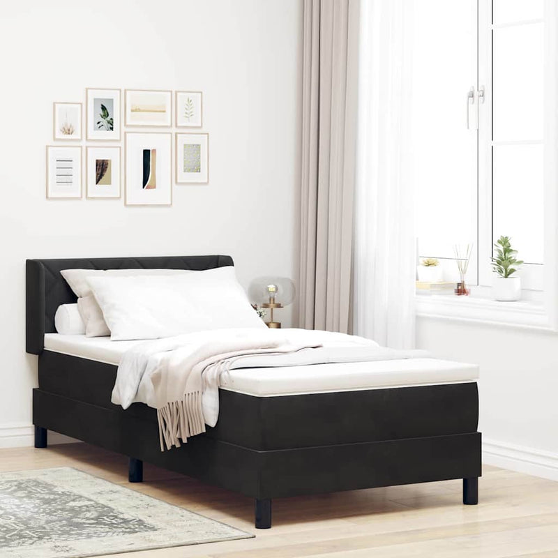 vidaXL Box Spring ágy matraccal fekete 100x200 cm bársonyos Fekete