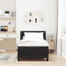 vidaXL Boxrugós ágy fejtámlával Fekete 200 x 90 cm Bársony