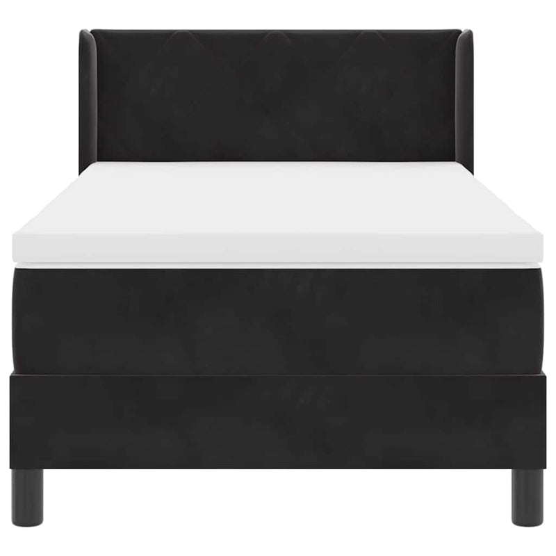 vidaXL Box Spring ágy matraccal fekete 100x200 cm bársonyos Fekete
