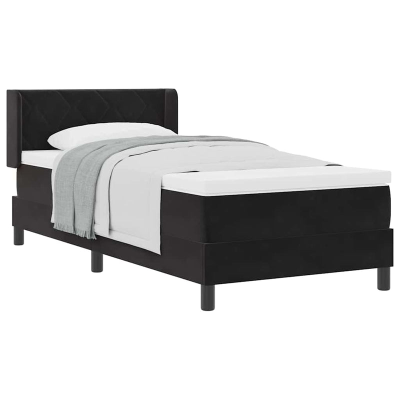 vidaXL Box Spring ágy matraccal fekete 100x200 cm bársonyos Fekete