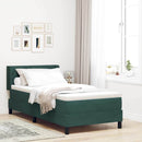 vidaXL Boxrugós ágy fejtámlával Sötétzöld 200 x 100 cm Bársony