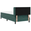 vidaXL Boxrugós ágy fejtámlával Sötétzöld 200 x 100 cm Bársony