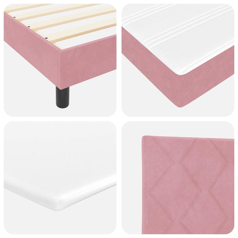 vidaXL Box Spring ágy matraccal fekete 100x200 cm bársonyos Rózsaszín