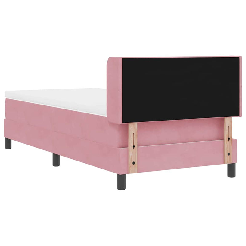 vidaXL Box Spring ágy matraccal fekete 100x200 cm bársonyos Rózsaszín