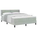 vidaXL Boxrugós ágy fejtámlával Világosszürke 200 x 140 cm Bársony
