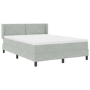 vidaXL Boxrugós ágy fejtámlával Világosszürke 200 x 140 cm Bársony