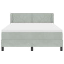 vidaXL Boxrugós ágy fejtámlával Világosszürke 200 x 140 cm Bársony