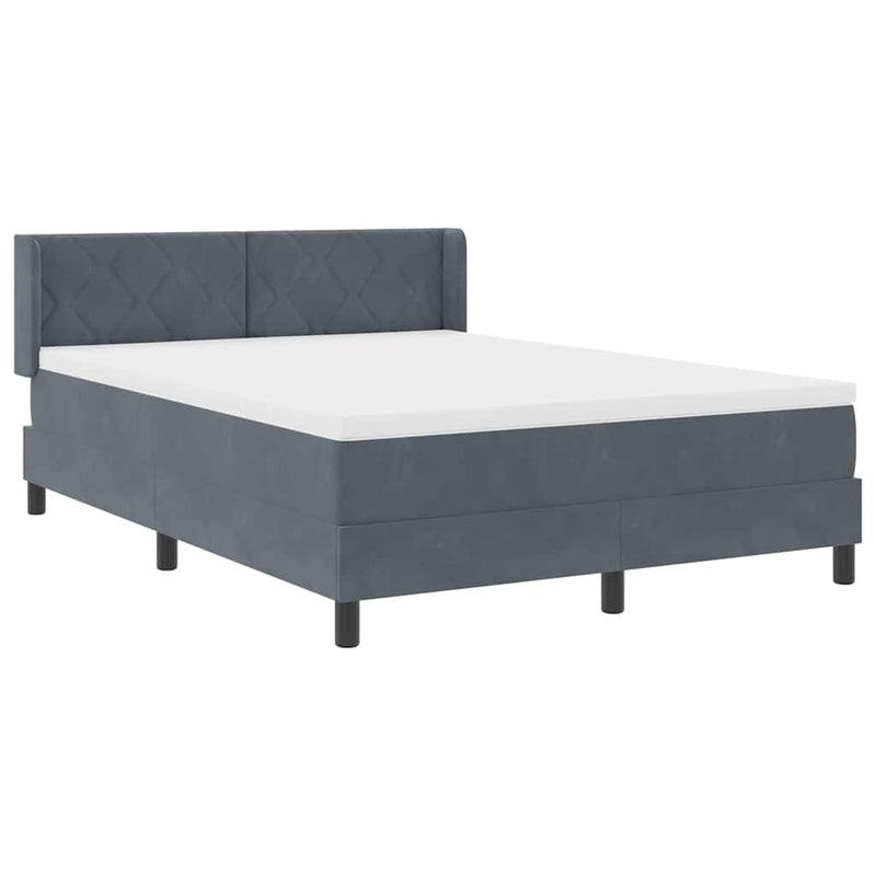 vidaXL Box Spring ágy matraccal fekete 100x200 cm bársonyos matracmal