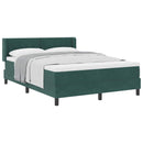 vidaXL Boxrugós ágy fejtámlával Sötétzöld 200 x 140 cm Bársony