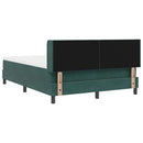 vidaXL Boxrugós ágy fejtámlával Sötétzöld 200 x 140 cm Bársony