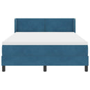vidaXL Boxrugós ágy fejtámlával Sötét kék 200 x 140 cm Bársony