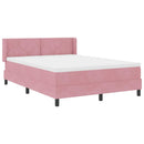 vidaXL Boxrugós ágy fejtámlával Rózsaszín 200 x 140 cm Bársony