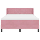vidaXL Boxrugós ágy fejtámlával Rózsaszín 200 x 140 cm Bársony