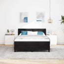 vidaXL Boxrugós ágy fejtámlával Fekete 200 x 160 cm Bársony