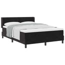 vidaXL Boxrugós ágy fejtámlával Fekete 200 x 160 cm Bársony
