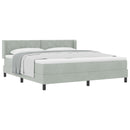 vidaXL Boxrugós ágy fejtámlával Világosszürke 200 x 180 cm Bársony
