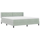vidaXL Boxrugós ágy fejtámlával Világosszürke 200 x 180 cm Bársony