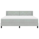 vidaXL Boxrugós ágy fejtámlával Világosszürke 200 x 180 cm Bársony