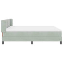 vidaXL Boxrugós ágy fejtámlával Világosszürke 200 x 180 cm Bársony
