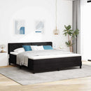 vidaXL Boxrugós ágy fejtámlával Fekete 200 x 180 cm Bársony