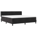 vidaXL Boxrugós ágy fejtámlával Fekete 200 x 180 cm Bársony