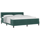 vidaXL Boxrugós ágy fejtámlával Sötétzöld 200 x 180 cm Bársony
