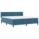 vidaXL Boxrugós ágy fejtámlával Sötét kék 200 x 180 cm Bársony