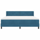 vidaXL Boxrugós ágy fejtámlával Sötét kék 200 x 180 cm Bársony