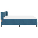vidaXL Boxrugós ágy fejtámlával Sötét kék 200 x 180 cm Bársony
