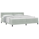 vidaXL Boxrugós ágy fejtámlával Világosszürke 200 x 200 cm Bársony