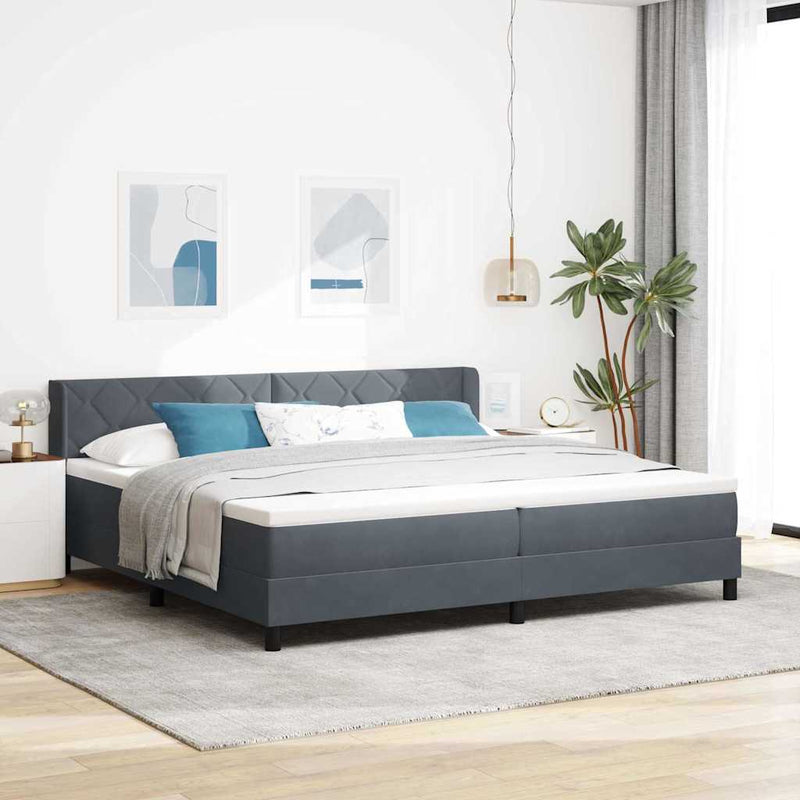 vidaXL Box Spring ágy matraccal fekete 100x200 cm bársonyos matracmal