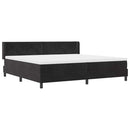 vidaXL Boxrugós ágy fejtámlával Fekete 200 x 200 cm Bársony