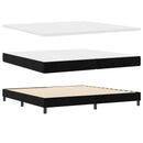 vidaXL Boxrugós ágy fejtámlával Fekete 200 x 200 cm Bársony