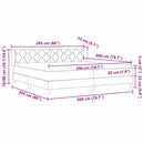 vidaXL Boxrugós ágy fejtámlával Fekete 200 x 200 cm Bársony