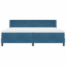 vidaXL Boxrugós ágy fejtámlával Sötét kék 200 x 200 cm Bársony