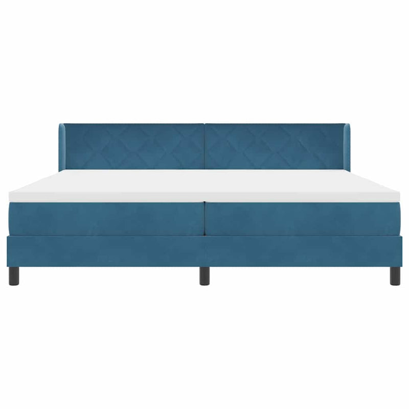 vidaXL Box Spring ágy matraccal fekete 100x200 cm bársonyos Sötétkék