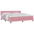 vidaXL Boxrugós ágy fejtámlával Rózsaszín 200 x 200 cm Bársony