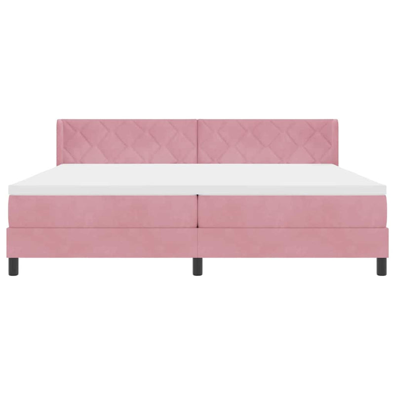 vidaXL Box Spring ágy matraccal fekete 100x200 cm bársonyos Rózsaszín